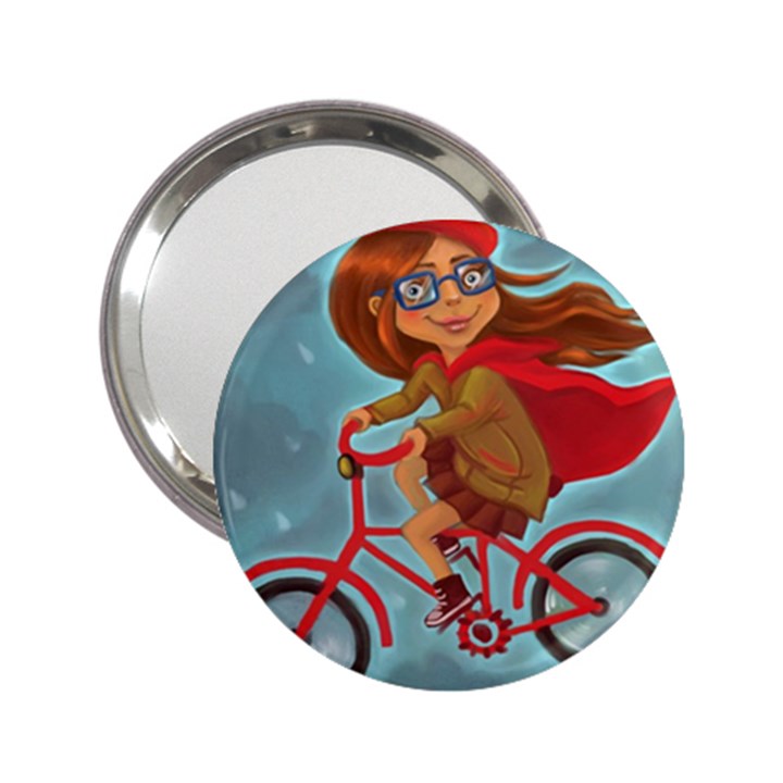 Girl on a bike 2.25  Handbag Mirrors