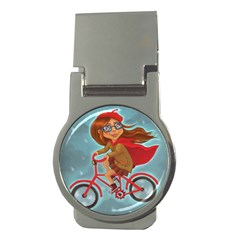 Girl On A Bike Money Clips (round) 