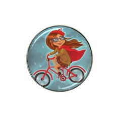 Girl On A Bike Hat Clip Ball Marker