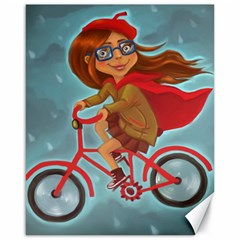 Girl On A Bike Canvas 16  X 20   by chipolinka