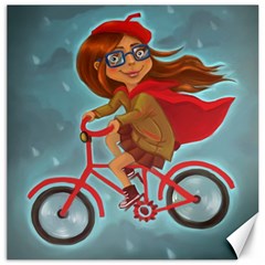 Girl On A Bike Canvas 20  X 20   by chipolinka