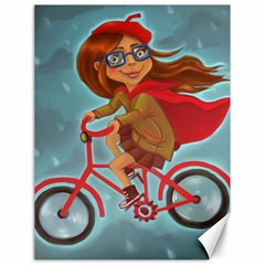 Girl On A Bike Canvas 18  X 24  