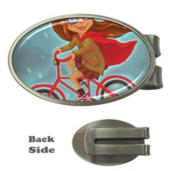 Girl On A Bike Money Clips (oval) 