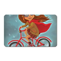 Girl On A Bike Magnet (rectangular) by chipolinka