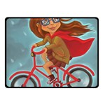 Girl on a bike Fleece Blanket (Small) 50 x40  Blanket Front