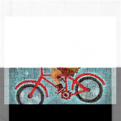 Girl On A Bike Rectangular Jigsaw Puzzl by chipolinka