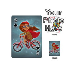 Girl On A Bike Playing Cards 54 (mini)  by chipolinka