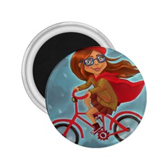 Girl On A Bike 2 25  Magnets