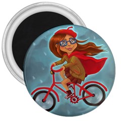 Girl On A Bike 3  Magnets by chipolinka