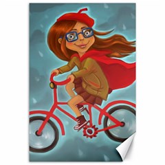 Girl On A Bike Canvas 24  X 36 