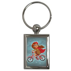 Girl On A Bike Key Chains (rectangle) 