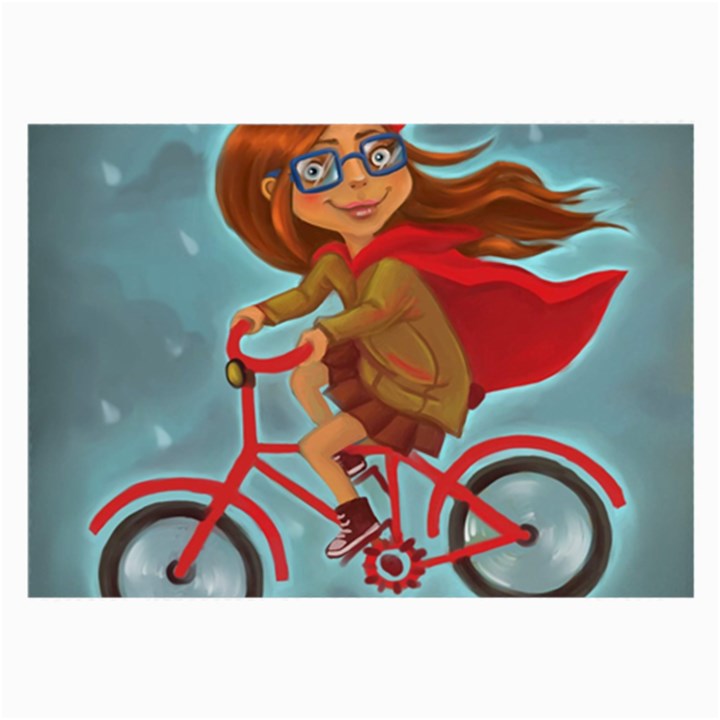 Girl on a bike Large Glasses Cloth (2-Side)