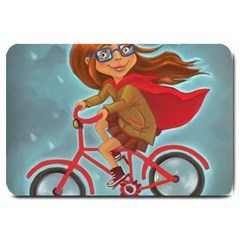 Girl On A Bike Large Doormat 