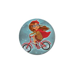 Girl On A Bike Golf Ball Marker (4 Pack)