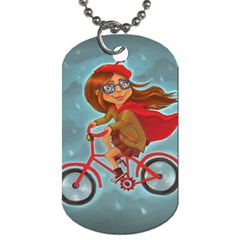 Girl On A Bike Dog Tag (two Sides) by chipolinka