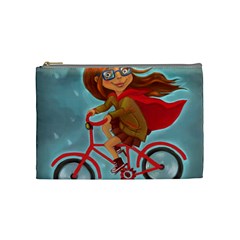 Girl On A Bike Cosmetic Bag (medium) 