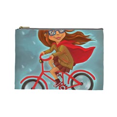 Girl On A Bike Cosmetic Bag (large)  by chipolinka