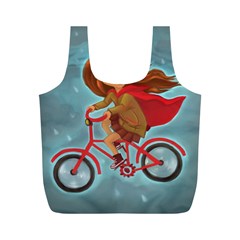 Girl On A Bike Full Print Recycle Bags (m)  by chipolinka