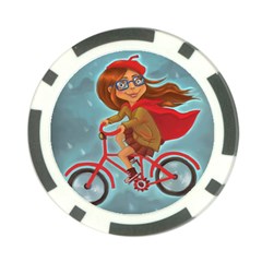 Girl On A Bike Poker Chip Card Guard by chipolinka