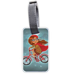 Girl On A Bike Luggage Tags (one Side)  by chipolinka