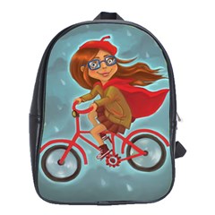 Girl On A Bike School Bag (xl)