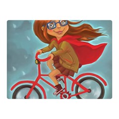 Girl On A Bike Double Sided Flano Blanket (mini)  by chipolinka