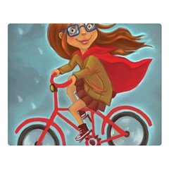 Girl On A Bike Double Sided Flano Blanket (large)  by chipolinka