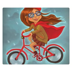 Girl On A Bike Double Sided Flano Blanket (small) 