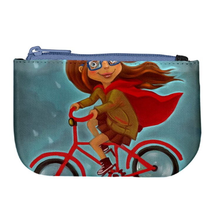 Girl on a bike Large Coin Purse