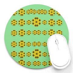 Sun Flowers For The Soul At Peace Round Mousepads by pepitasart