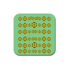 Sun Flowers For The Soul At Peace Rubber Coaster (square)  by pepitasart