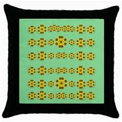 Sun Flowers For The Soul At Peace Throw Pillow Case (black) by pepitasart