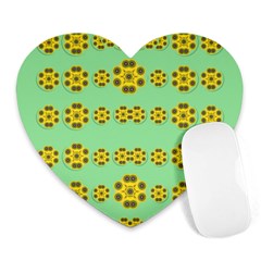 Sun Flowers For The Soul At Peace Heart Mousepads by pepitasart