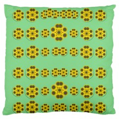 Sun Flowers For The Soul At Peace Large Cushion Case (two Sides) by pepitasart