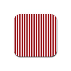 Red Stripes Rubber Coaster (square)  by jumpercat