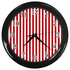 Red Stripes Wall Clocks (black) by jumpercat