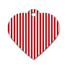 Red Stripes Dog Tag Heart (two Sides) by jumpercat