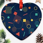 Blue Background Backdrop Geometric Ornament (Heart) Front