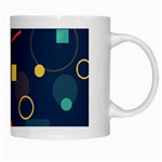 Blue Background Backdrop Geometric White Mugs Right