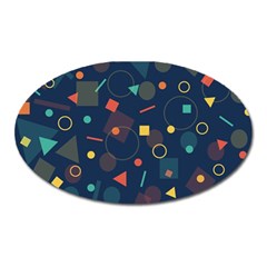 Blue Background Backdrop Geometric Oval Magnet by Nexatart