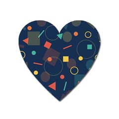 Blue Background Backdrop Geometric Heart Magnet by Nexatart