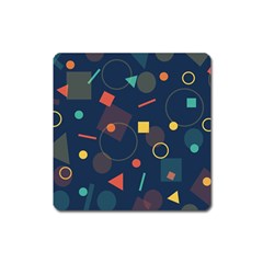 Blue Background Backdrop Geometric Square Magnet by Nexatart