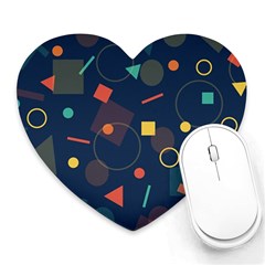 Blue Background Backdrop Geometric Heart Mousepads by Nexatart