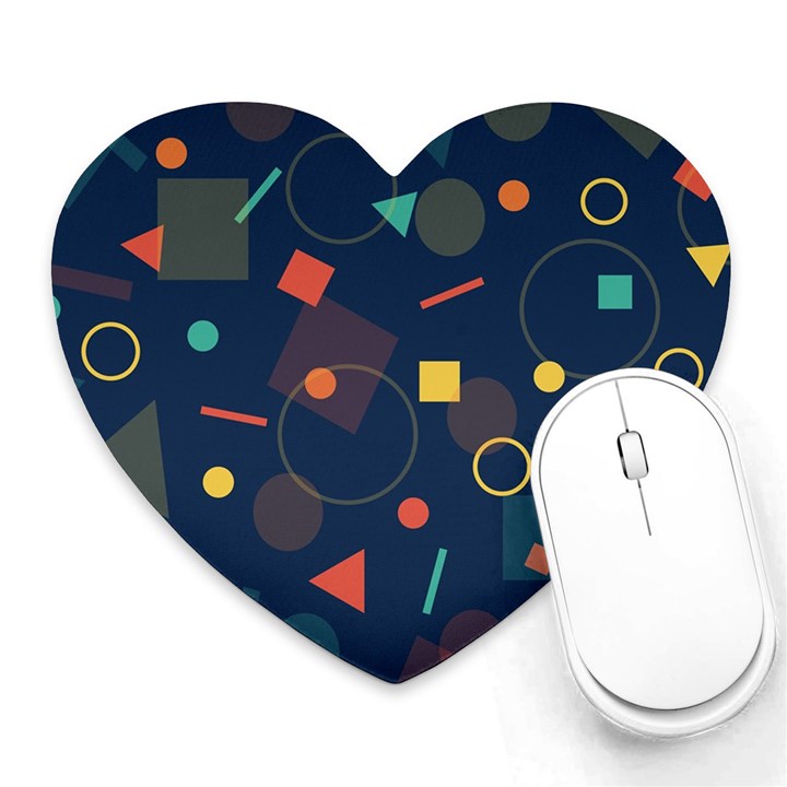 Blue Background Backdrop Geometric Heart Mousepads