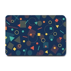 Blue Background Backdrop Geometric Small Doormat  by Nexatart