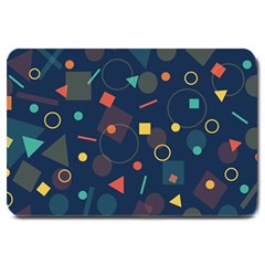 Blue Background Backdrop Geometric Large Doormat  by Nexatart