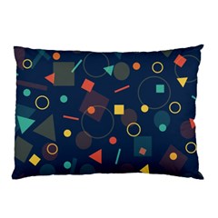 Blue Background Backdrop Geometric Pillow Case by Nexatart