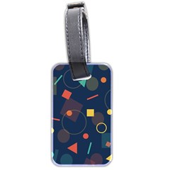 Blue Background Backdrop Geometric Luggage Tags (two Sides) by Nexatart