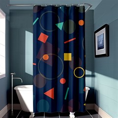 Blue Background Backdrop Geometric Shower Curtain 36  X 72  (stall)  by Nexatart