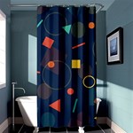 Blue Background Backdrop Geometric Shower Curtain 36  x 72  (Stall)  Curtain(36 X72 ) - 33.26 x66.24  Curtain(36 X72 )